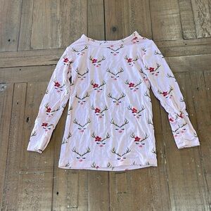 Posh peanut pink Rudolph bamboo pajama top